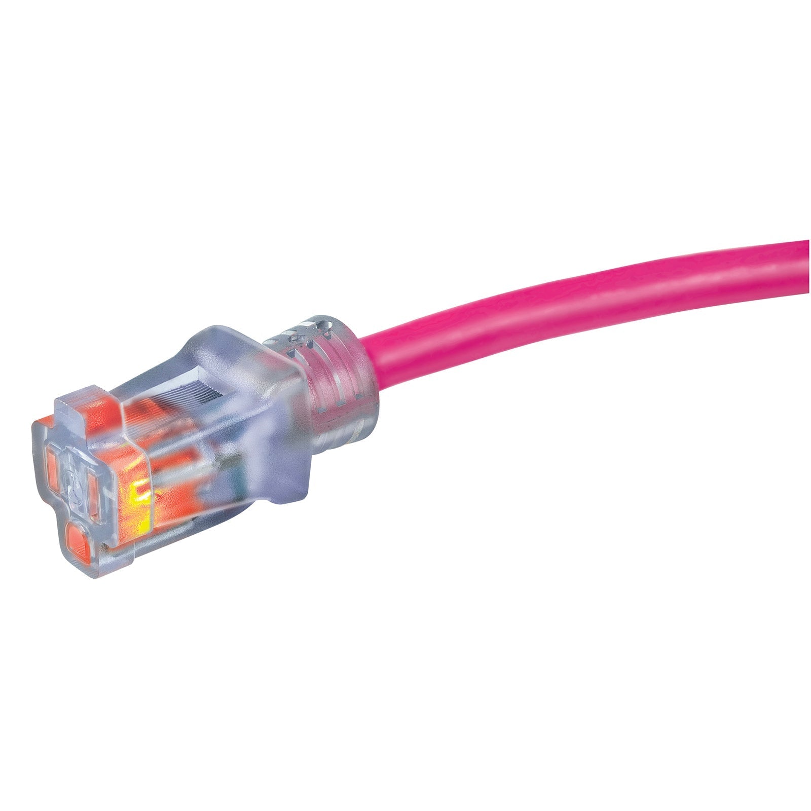 Neon Flex 12/3 SJTW 100ft Outdoor Extension Cord High Visibility Pink Lighted
