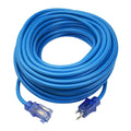 Prime Wire & Cable Neon Flex 100ft 12/3 SJTW High Visibility Outdoor Extension Cord Blue